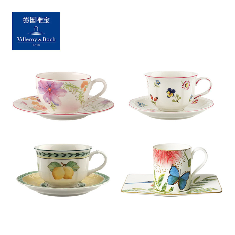 German Imported villeroyboch Weibao Afternoon Tea Cup and Saucer European-style Coffee Cup and Saucer Light Luxury Dopamine Gift
