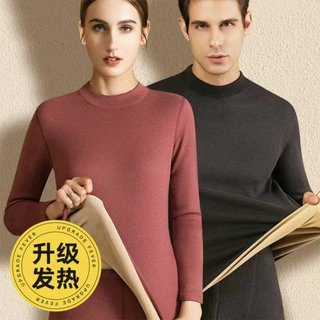 高档羊羔绒男士女士加绒加厚德绒保暖内衣套装自发热冬季中老年人