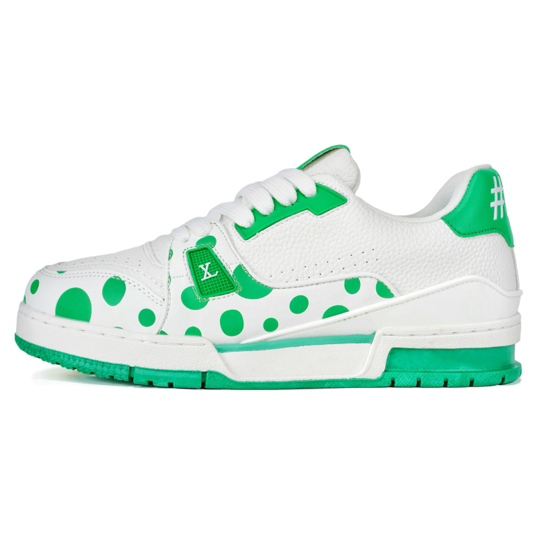 L's fourth generation white and green polka dots