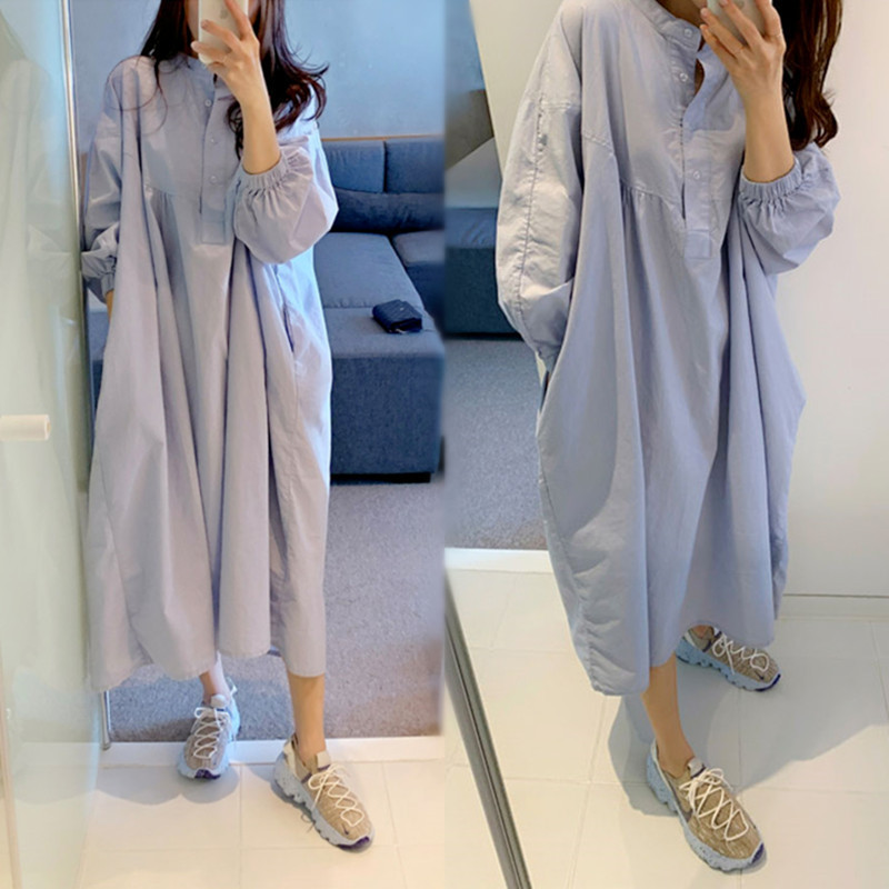 Maternity Wear, Spring & Fall Korean Style Mid-Length Dress, Fashionable and Stylish Large Size Loose Slimming Look Long-Sleeved Skirt