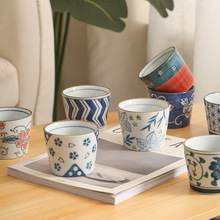 創新日式陶瓷直口杯豬口杯茶杯家用餐具杯隨手杯高溫手繪喝水杯子