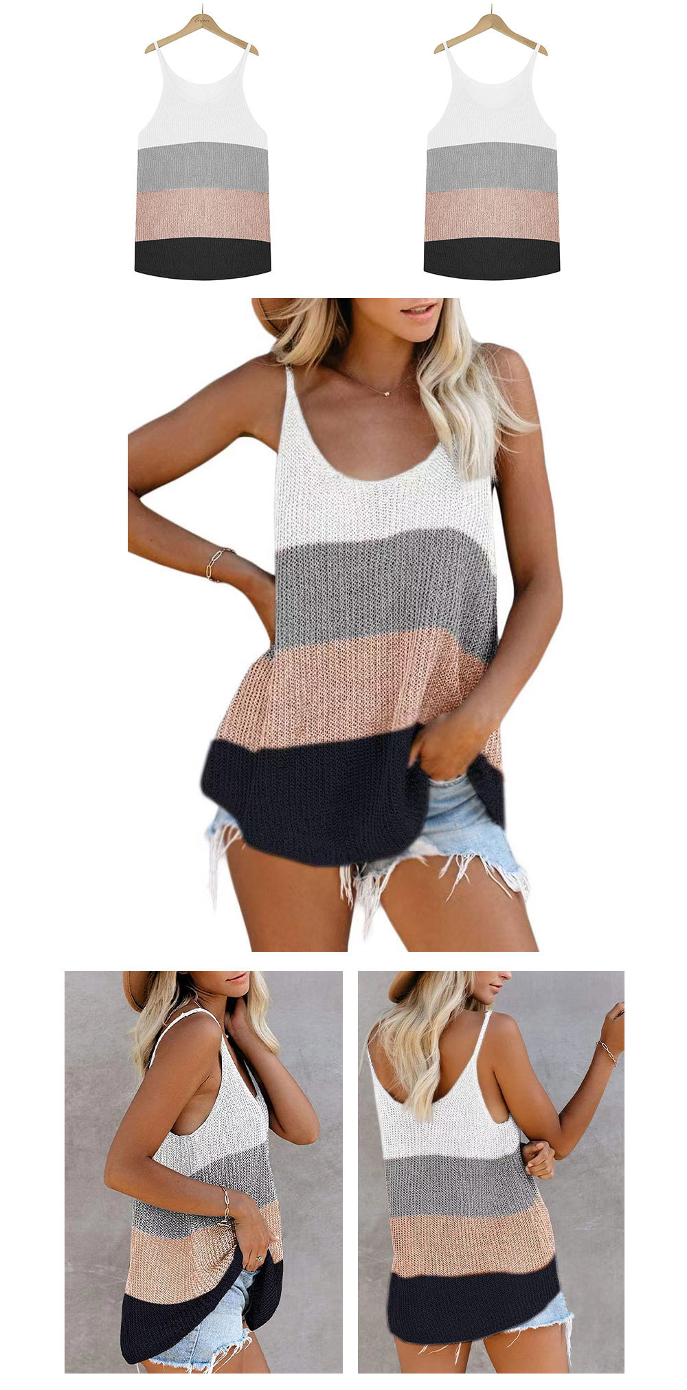 sleeveless knitted ice silk beach camisole smock NSWJY118387