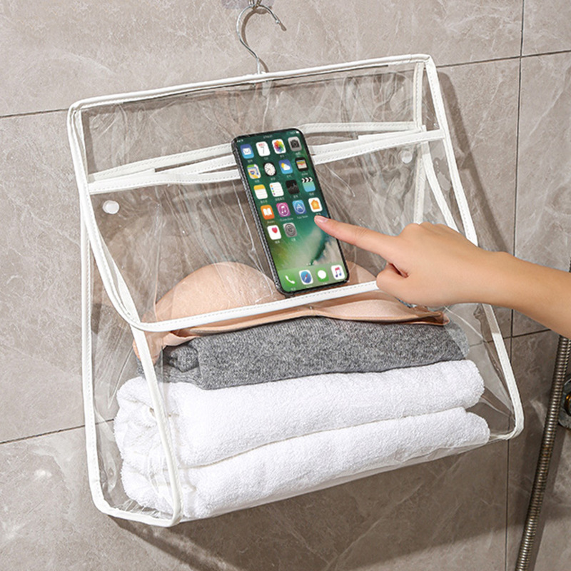 浴室透明防水吊り袋収納袋家庭用トイレ壁掛け式大容量服袋工場卸売り|undefined