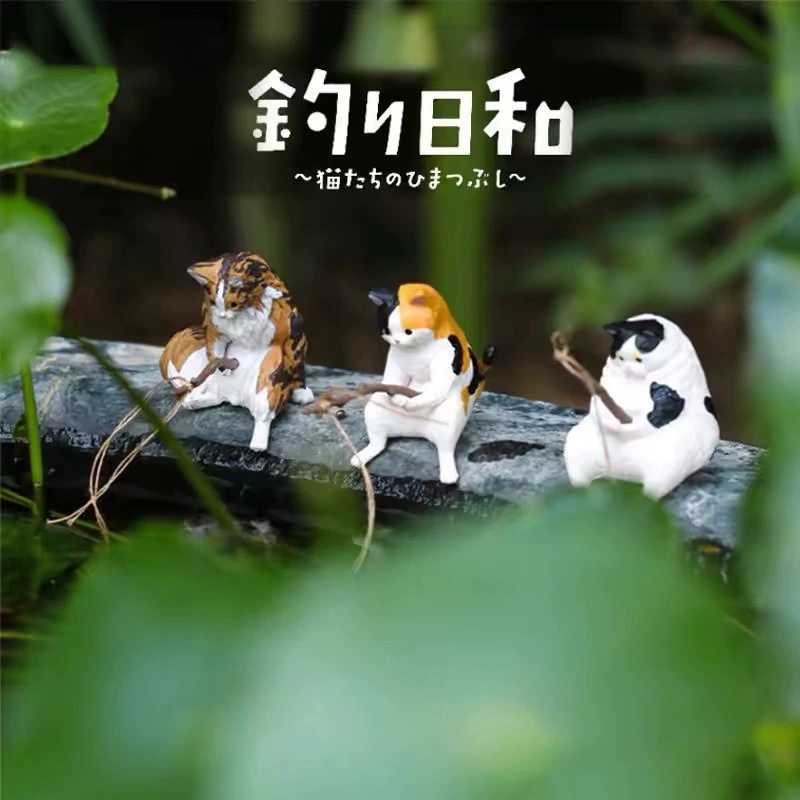 Популярные украшения для аквариума в виде рыбацких кошек, декор для аквариума, кошачьи украшения для рабочего стола, украшения для гостиной, оптовые украшения для аквариума в виде рыбацких кошек