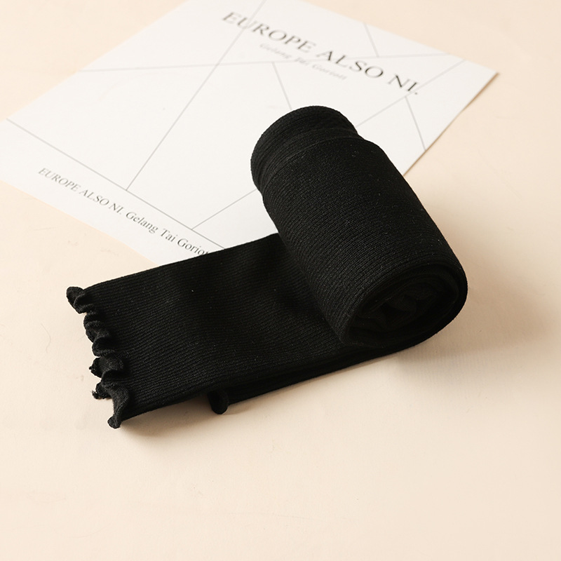 Leggings para niños de terciopelo fino pantimedias de oreja de madera recortadas para niñas de color sólido estilo coreano leggings de otoño e invierno a juego