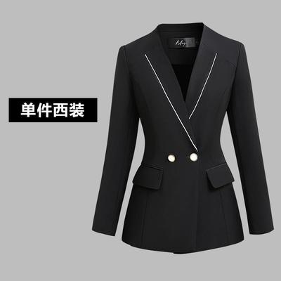 黑色西装外套女春秋2022新款职场通勤干练气质女神范职业西服套装