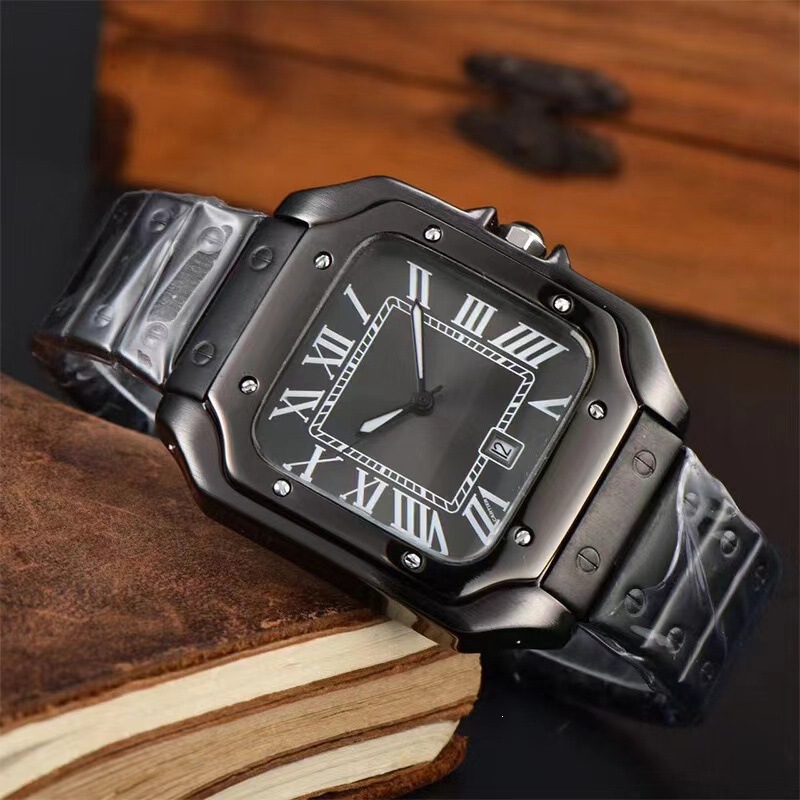 Cross-Border Foreign Trade Classic Trendy Square and Simple Medieval Retro European-Style Steel Band Quartz Calendar Watch Cross-Border Foreign Trade Classic Trendy Square and Simple Medieval Retro European-Style Steel Band Quartz Calendar Watch