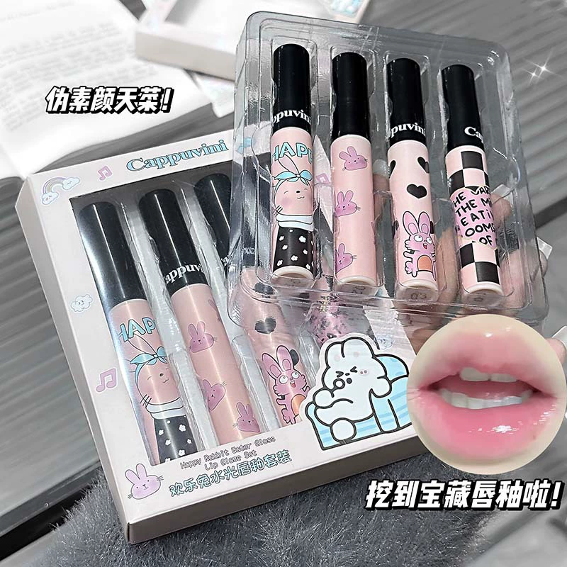 Lip balm & gloss set (Cappuvini) 4×2 g, glossy intense hydration