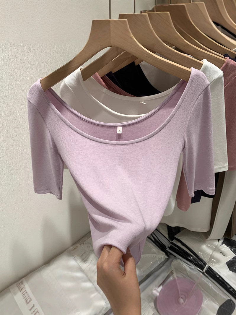 Summer fitted T-shirt, slim fit, Korean style