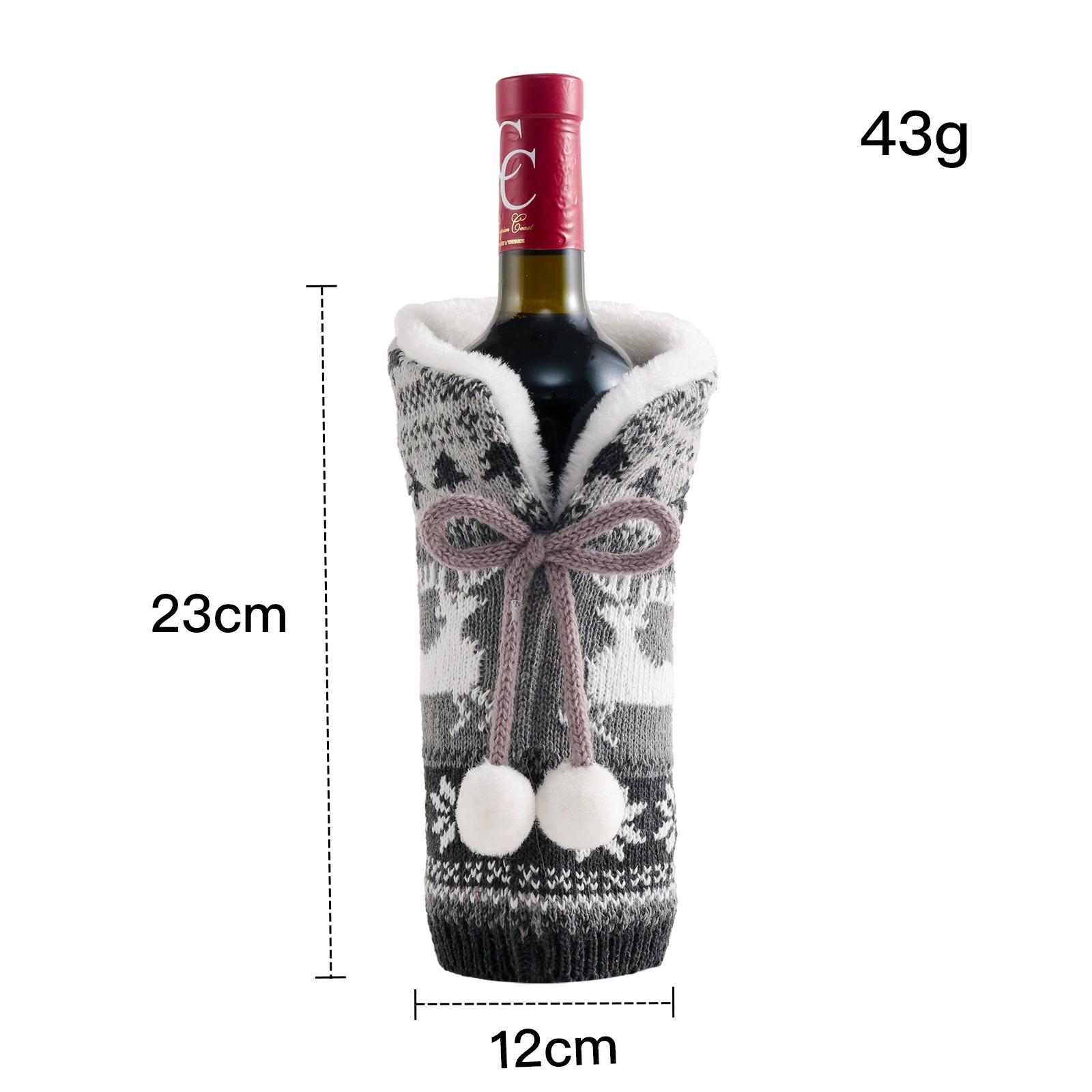 2021 кросс‑бордер новый шарик для пряжи knitted red wine набор рождественских украшений атмосфера принадлежности набор для украшения бутылки вина