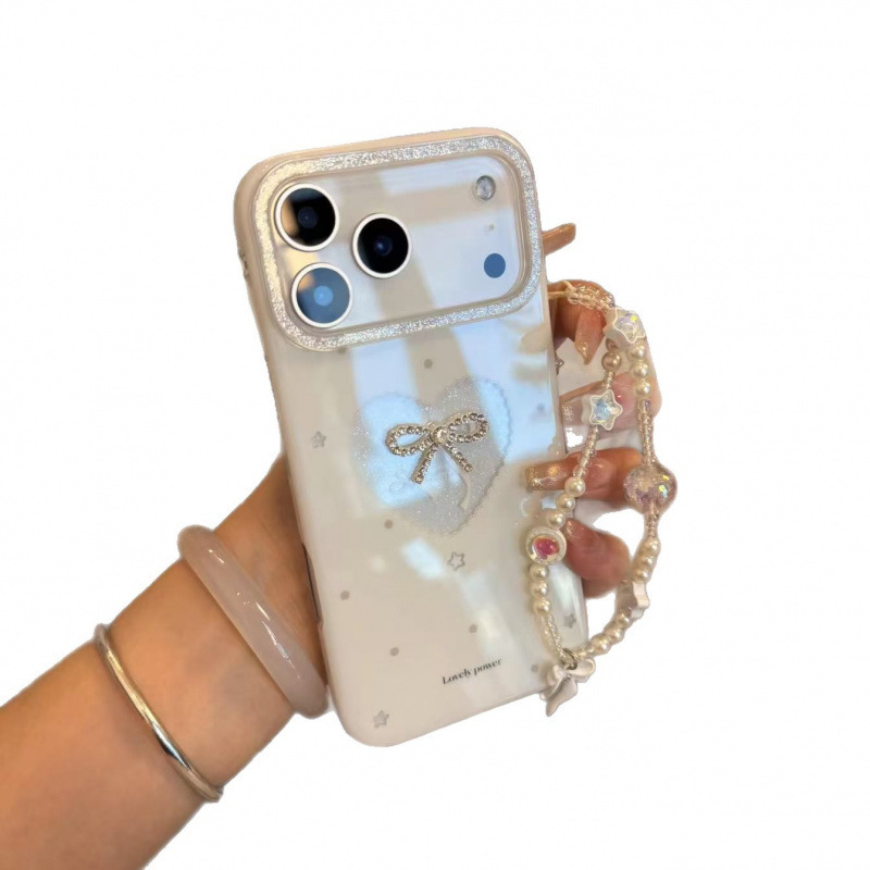 ins氛围闪粉镂空爱心链条适用iPhone17promax苹果16手机壳15新款|undefined