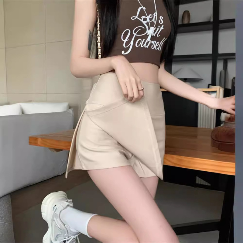 美式运动半身裙女2025年夏季新款黑色开叉包臀防走光辣妹a字短裙|undefined