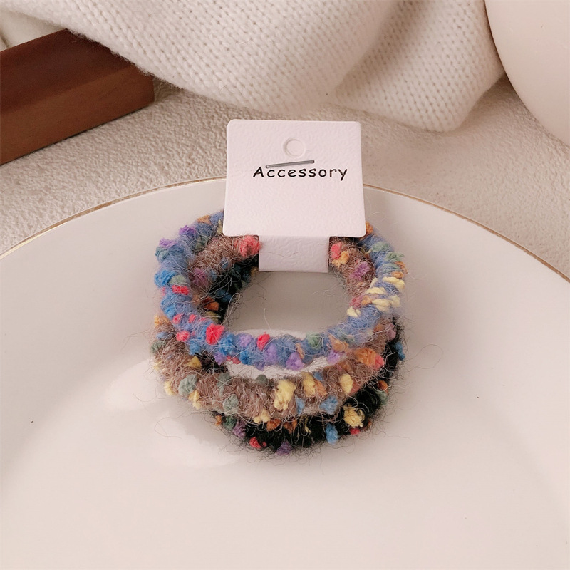 3 cabello de la niña arco iris de frijol de azúcar cuerdas de cabello lindas y versátiles anillo de cabello base de cuerdas de cuero de alta elasticidad joyería para el cabello