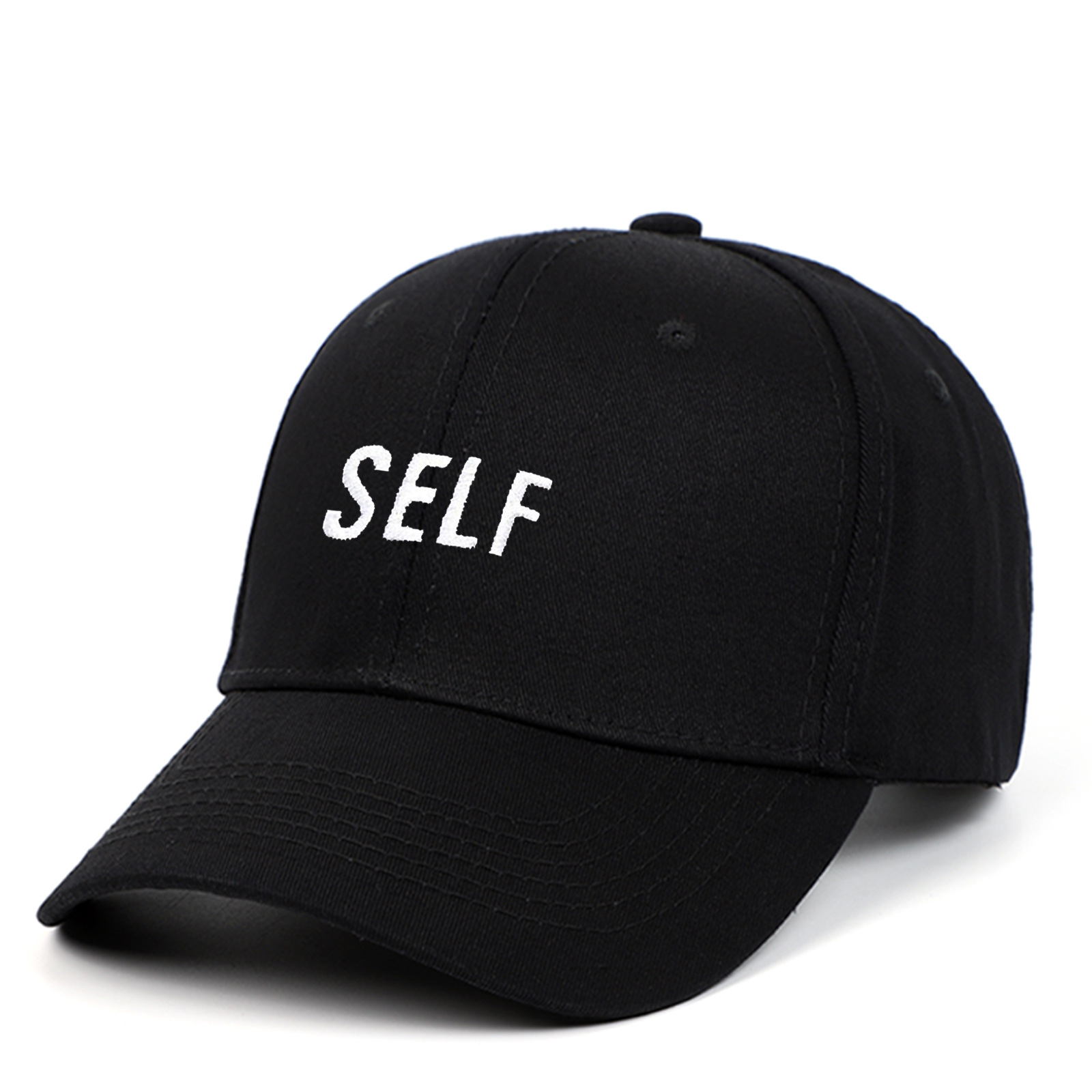 Trendy SELF Embroidered Black Baseball Cap Unisex Urban Factory Wholesale Additional Image