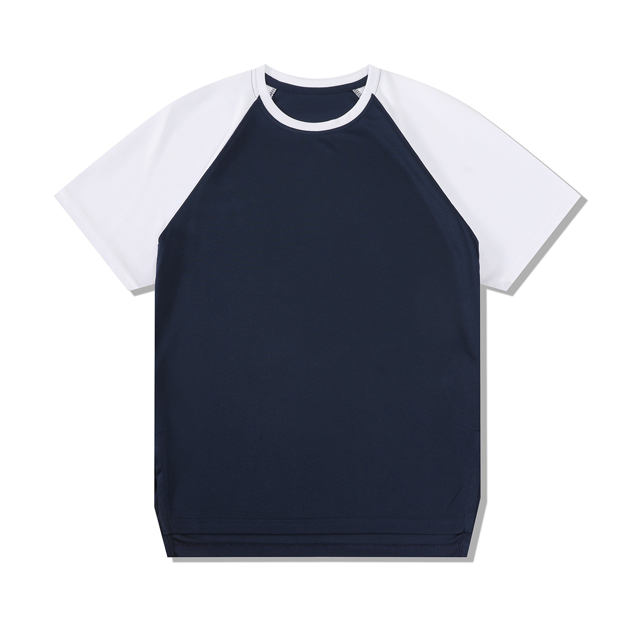 Hombre deportivo ocio mangas cortas T gran agujero de ventilación color combinado ropa de trabajo de secado rápido impresión logotipo camiseta ropa deportiva fitness