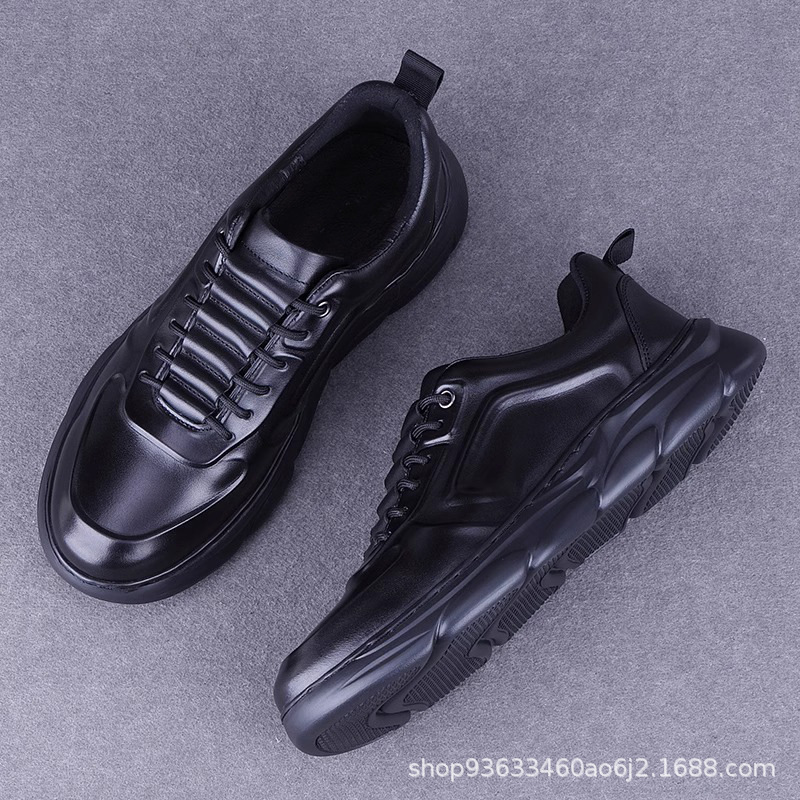 대외 무역 가죽 남성 신발 2024 가을 패션 조커 가죽 신발 탑 카우 히드가 두꺼운 캐주얼 스포츠 가죽 신발 남성용