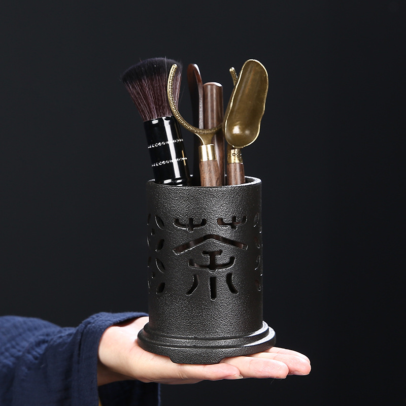 Pottery Hollow Tea ceremony Liujunzi suit Kungfu Online tea set parts Make tea Tea Decoration business affairs gift logo