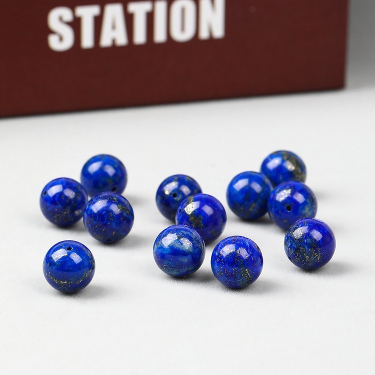 天然原石インペリアルラピスラズリルースビーズ 7A 無心ラウンドビーズ DIY ブレスレット仏ビーズブレスレット菩提ブレスレット|undefined
