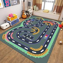 停车场交通游戏地垫地毯卡通汽车公路地垫客厅过家家车道大块地毯