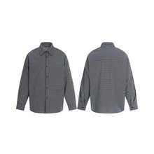 RUIIENRS x EIGHTISLAND 2026 春季新款藏青格纹全棉百搭衬衫B657