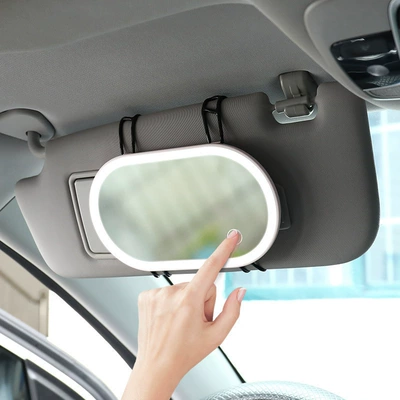 car with light stepless dimming: Sun visor rearview mirror