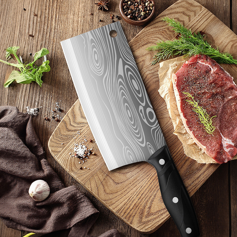 Cuchillo de cocina, cuchillo de cocina de acero inoxidable, cuchillo de cocina de madera, cuchillo de cocina de corte afilado, cuchillo de cocina