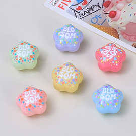 新款彩色星星创意手工diy奶油胶配饰树脂小配件饰品发夹材料批发