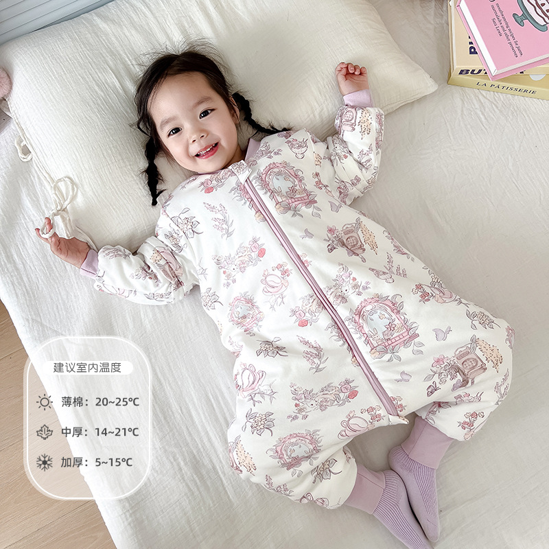Tea party [medium thick] room temperature 14-21 degrees / [size 80] suitable for babies with a height of 65-85cm