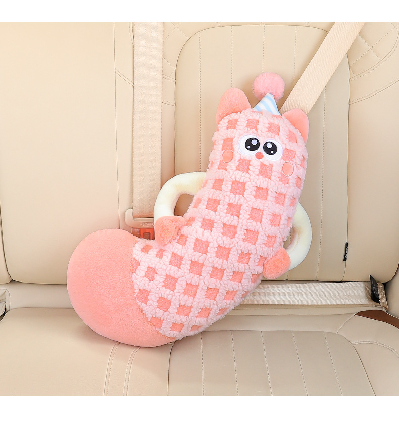 Car seat belt shoulder pad cartoon plush children's anti-collar protective cover retainer car seat belt decoration