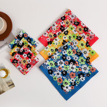 43cm女士纯棉印花手帕优雅柔软舒适全棉薄款花朵手绢吸水擦汗手巾