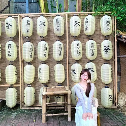 围炉煮茶古风米色灯笼户外防水中式发光网红新年花灯装饰国风印字