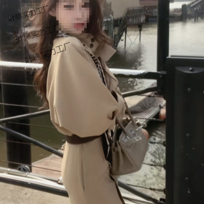 【高定显瘦】高级感气质立领风衣连衣裙女夏季新款心机法式外套新|undefined