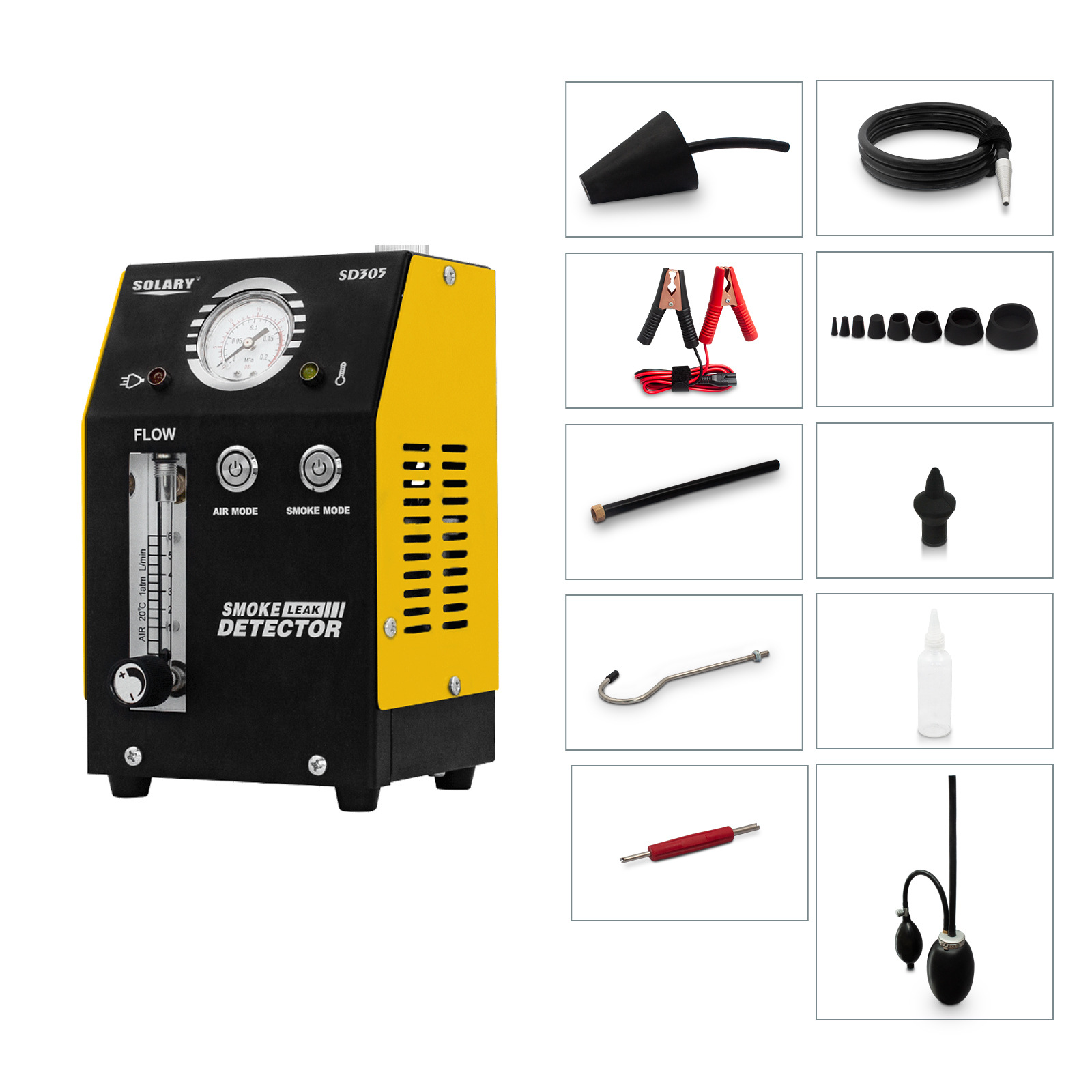 Detector de fugas de humo para motor tubo de escape reparación de automóviles detección lateral de fugas