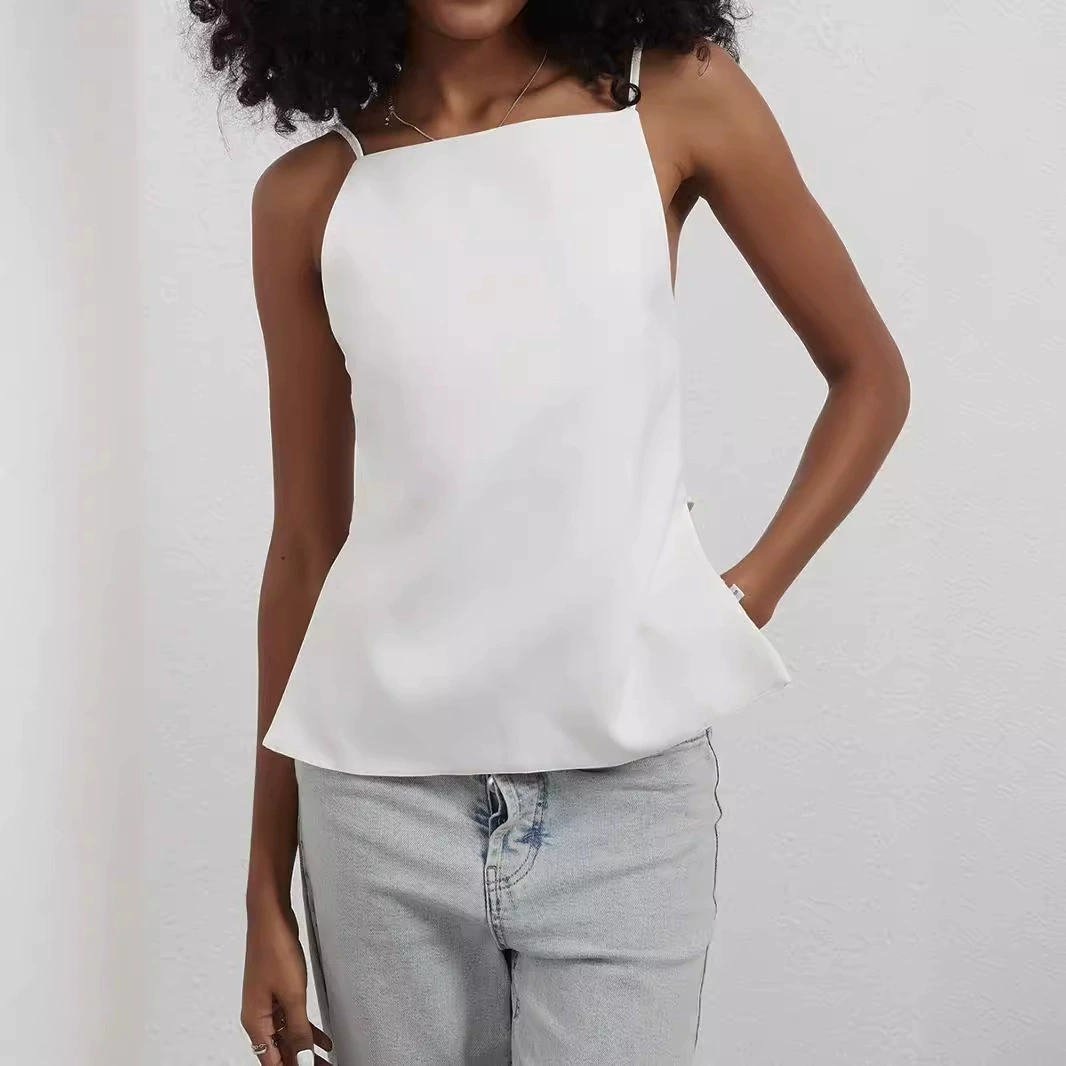 Трансграничная женская оптовая продажа в европейском и американском стиле сексуальный большой жилет без спинки летняя мода дикая горячая девушка без рукавов топ