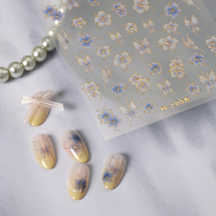 Tie Su Popular Chinese Style High-End Flower Nail Stickers M-1058 Gold Embossed Nail Stickers Hot Stamping Series