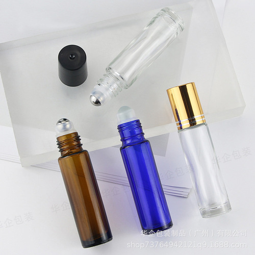 Brown roller ball bottle 10ml Brown roller ball bottle Transparent perfume glass bottle Blue dispensing bottle Cosmetic bottle