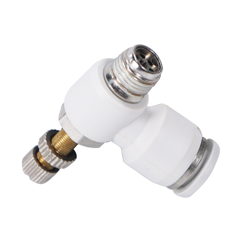 Negro neumático válvula de mariposa conector de velocidad ajustable HSC HSL4/SL6/8/10/12-M5 01 02 03 04