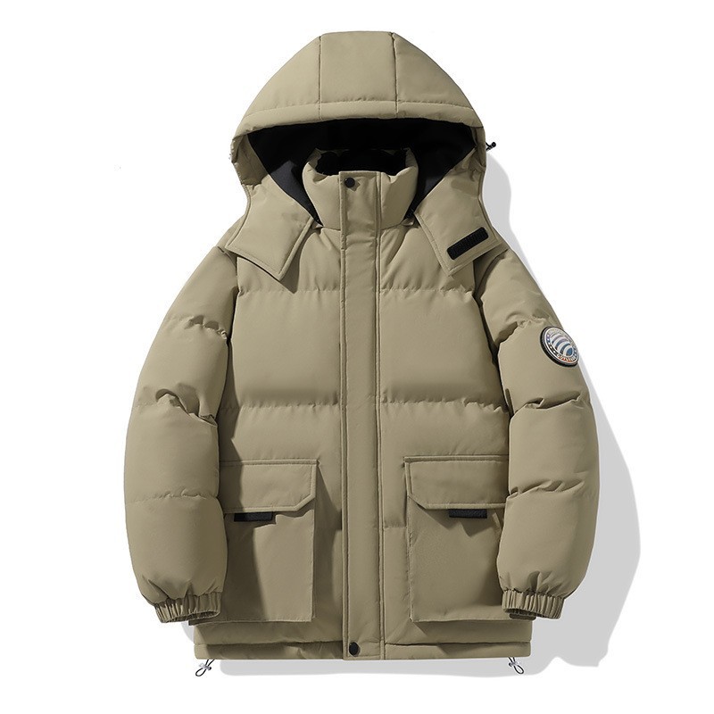 冬季加厚加绒新款棉服户外运动连帽登山情侣男装工装保暖外套棉衣