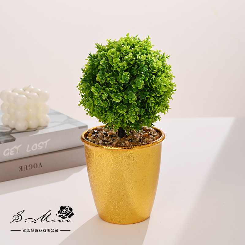 Flor falsa estilo pastoral bola de hierba pequeña flor de simulación bonsai decoración creativa flor de moda plantación verde artificial simulación maceta image 10