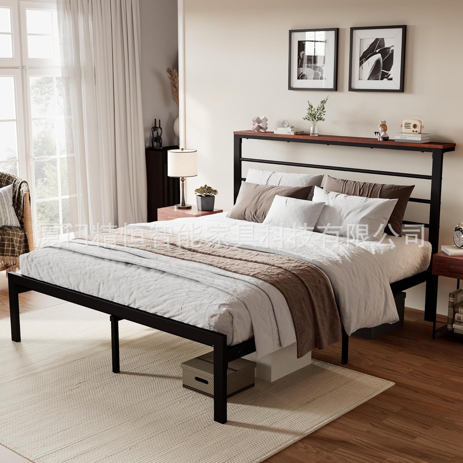 Iron Wood Bed American Single Bed Modern Simple Iron Bed Student Dormitory Nordic Bed Frame Source Factory Custom Wholesale