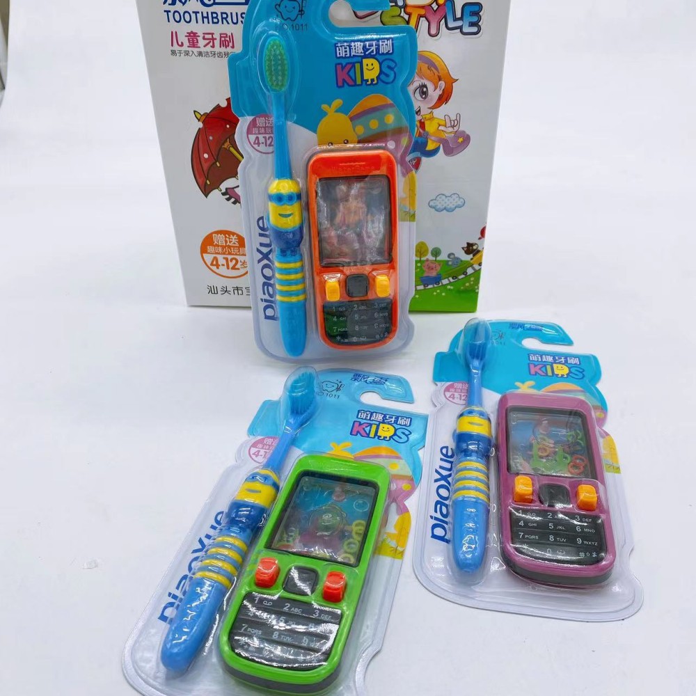 Cepillo de dientes de pelo suave para niños con juguetes máquina de juego de agua juguetes de teléfono móvil clásico nostálgico creativo cepillo de dientes grandes almacenes al por mayor