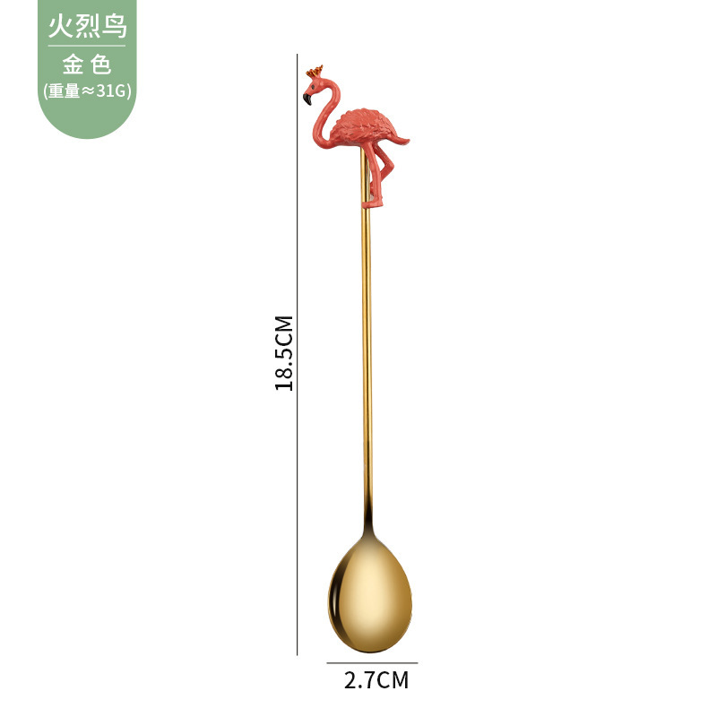 304ステンレス桜スプーン日本式ins風網赤創意かわいい金色の長柄デザート攪拌コーヒースプーン|undefined
