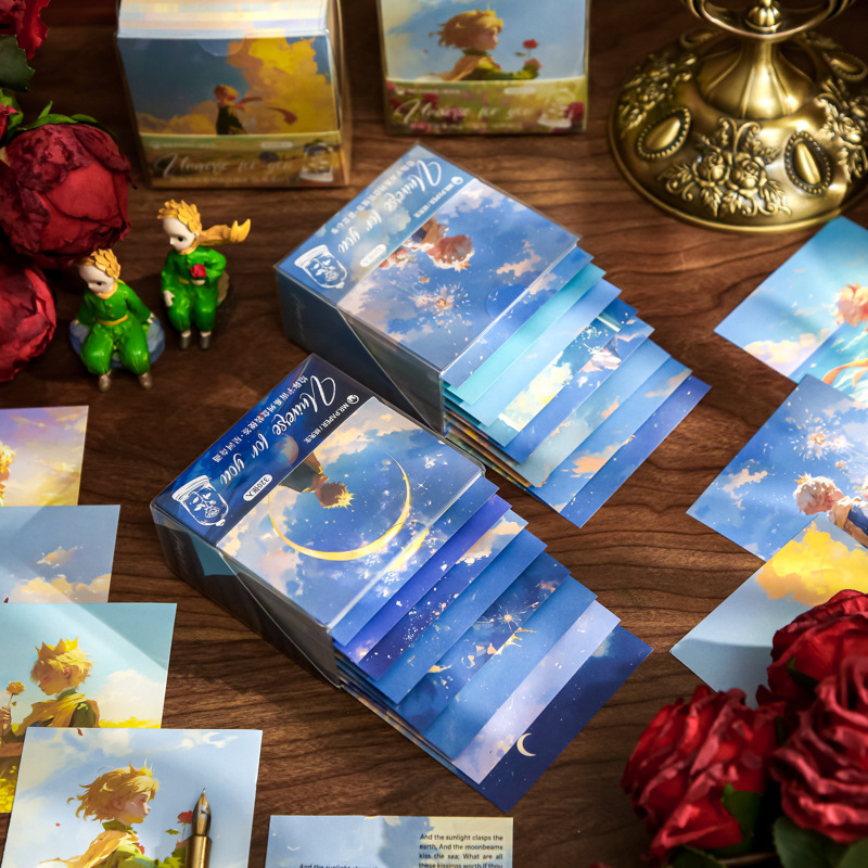 Mr. Paper Notes en caja para usted Serie del universo Tema de ilustración del principito Notas de estudiantes de gran capacidad