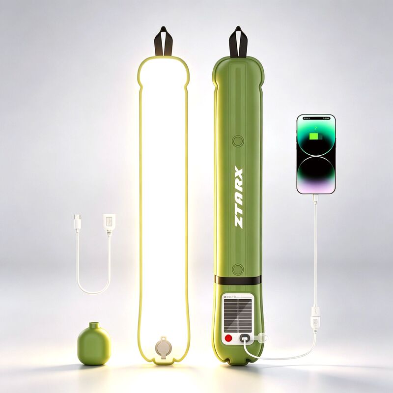 Ztarx Global Patented New Outdoor Inflatable Light, Solar-Powered Inflatable Light, Foldable Waterproof Magnetic Camping Light