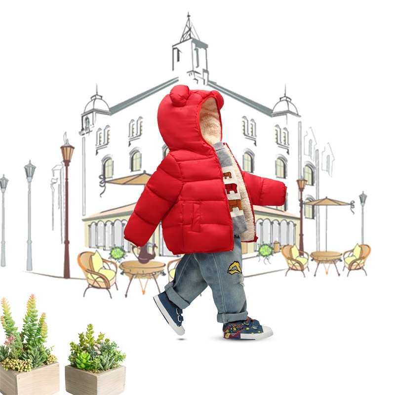 2024 de invierno Abrigo acolchado de algodón para niños engrosado lana de cordero estilo coreano abrigo forrado de lana de moda