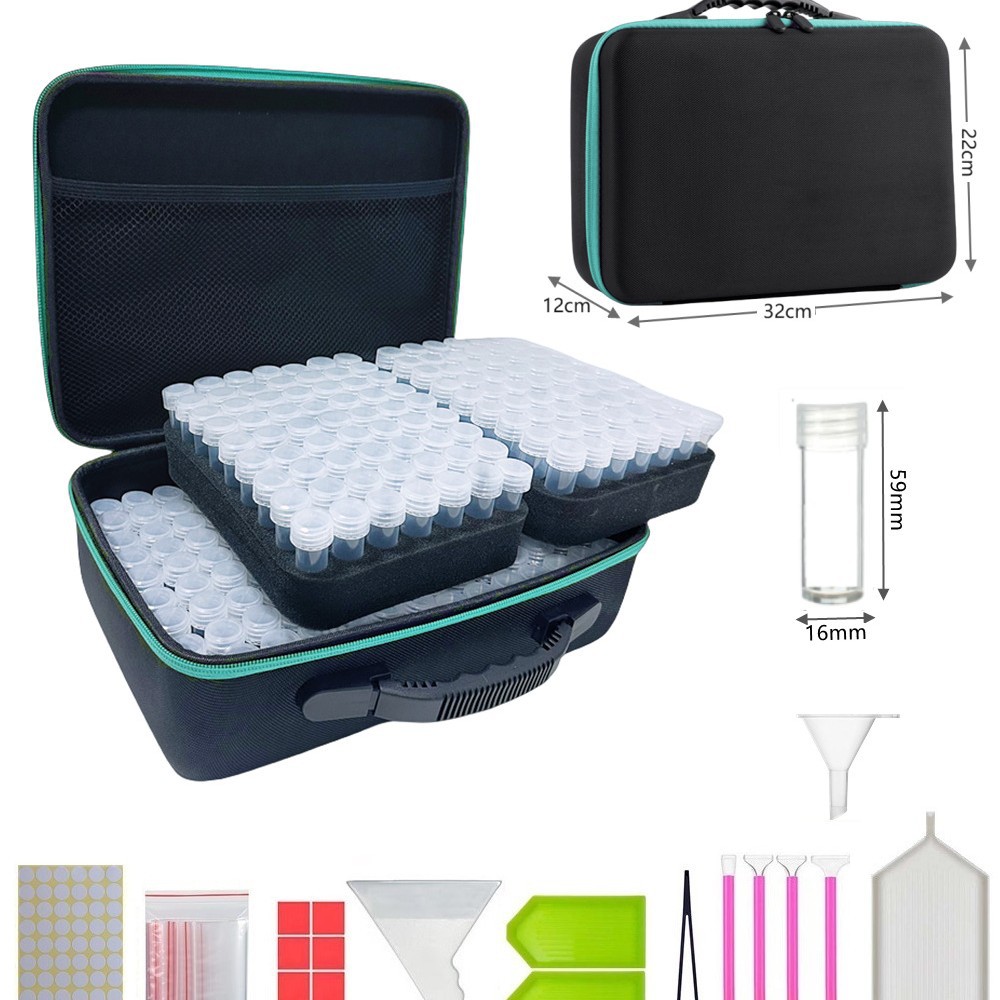 Conjunto de herramientas de pintura de diamante bolsa de almacenamiento Caja de Herramientas 30/60 botella de rejilla multifuncional portátil pintura herramienta traje