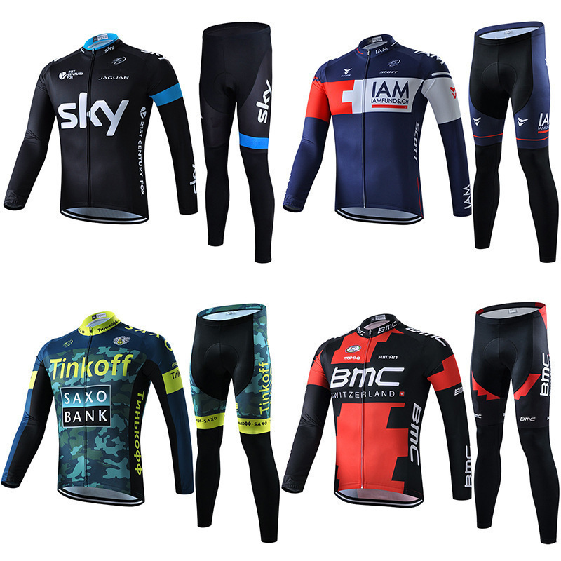 Men's spring and autumn summer long-sleeved cycling jersey suit breathable quick-drying sun protection bicycle road mountain bike team uniform wholesale
