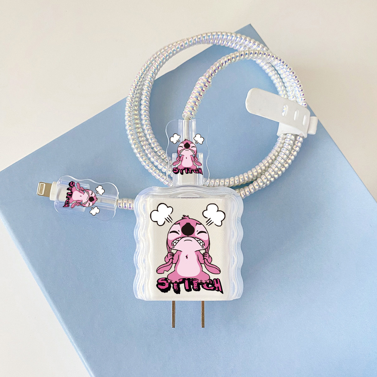 Apple 20w-B5 여성용 스티치 오버레이 헤드기어 + 물결선 클립 + 1m 레이저 흰색 로프 + 흰색 스트랩