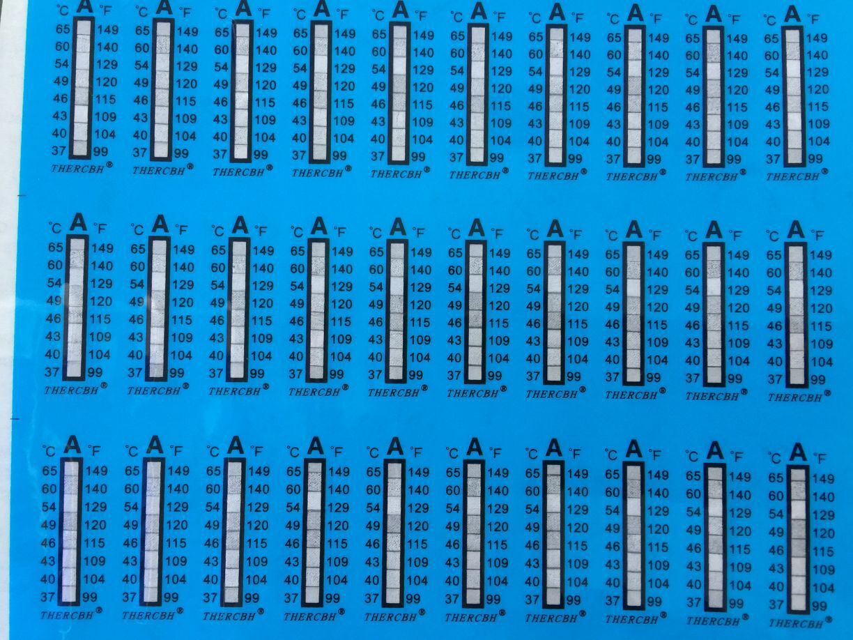 金芯曹博士8格温度纸 37-65度温度贴 组合式温度纸 温度可定制