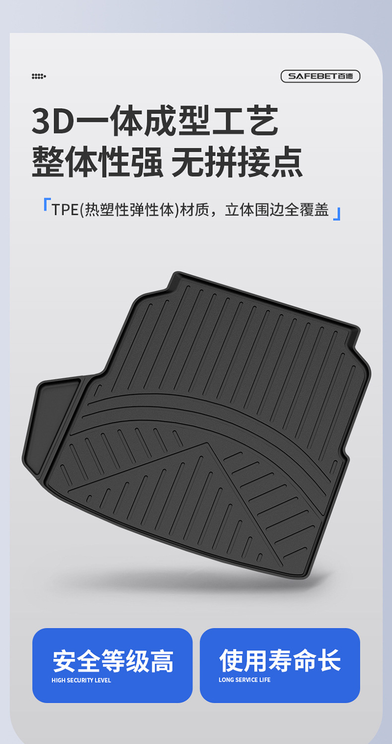 Suitable for Chery Tiggo 8, Arrizo 8, iCAR V23 all-weather special TPE car trunk mat